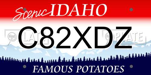 C82XDZ Idaho License Plate