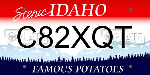 C82XQT Idaho License Plate