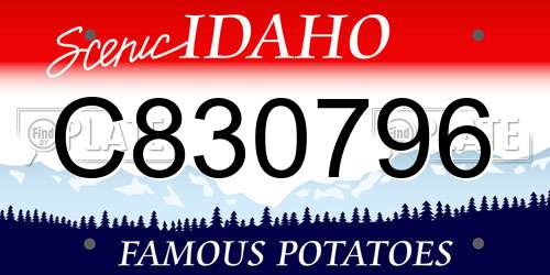 C830796 Idaho License Plate
