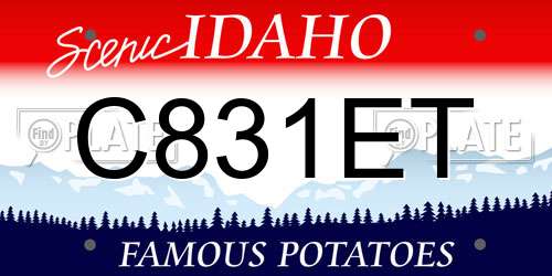 C831ET Idaho License Plate