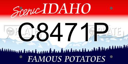 C8471P Idaho License Plate