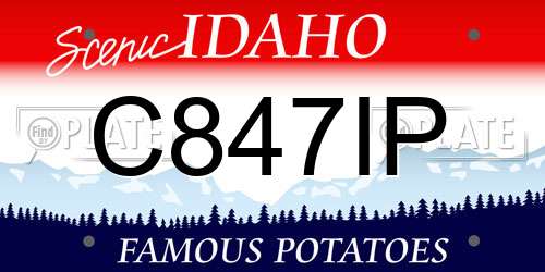 C847IP Idaho License Plate