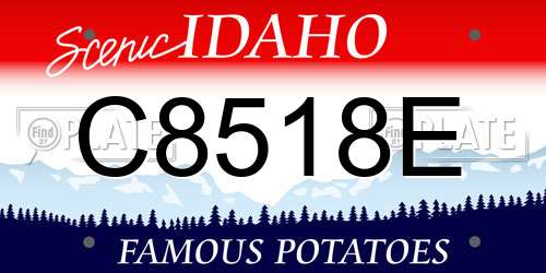 C8518E Idaho License Plate
