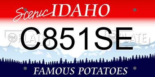 C851SE Idaho License Plate