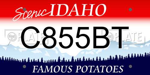 C855BT Idaho License Plate