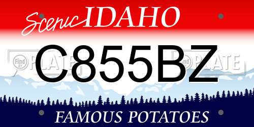 C855BZ Idaho License Plate