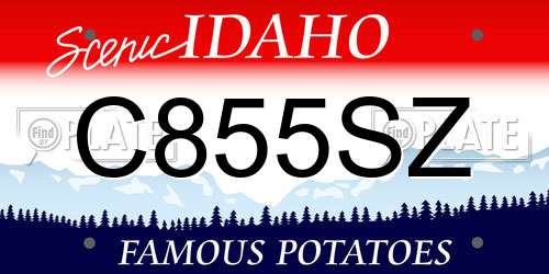 C855SZ Idaho License Plate