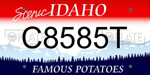 C8585T Idaho License Plate