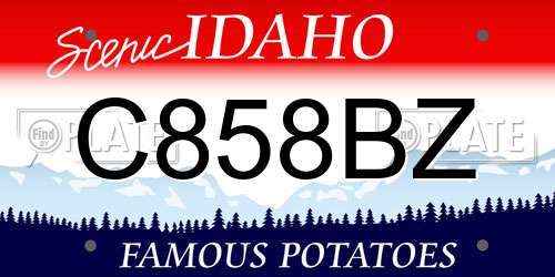 C858BZ Idaho License Plate