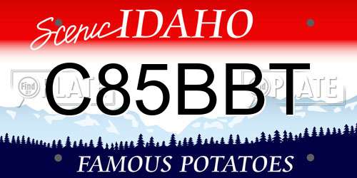 C85BBT Idaho License Plate