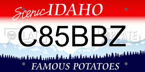 C85BBZ Idaho License Plate