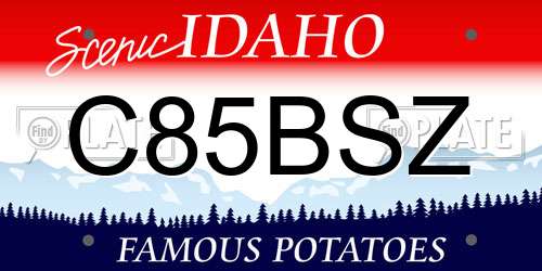 C85BSZ Idaho License Plate