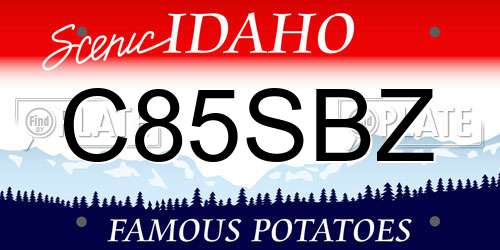 C85SBZ Idaho License Plate