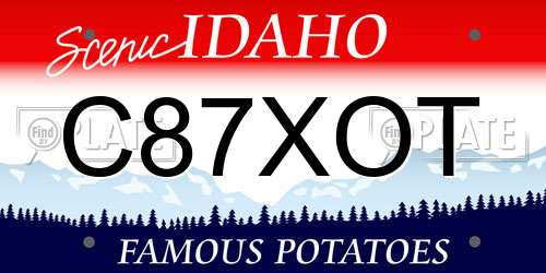 C87XOT Idaho License Plate