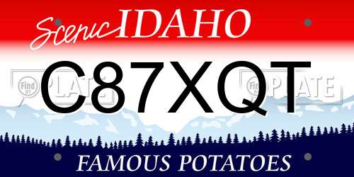 C87XQT Idaho License Plate