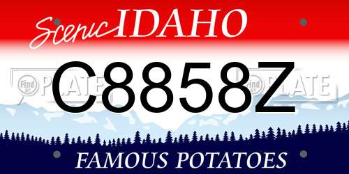 C8858Z Idaho License Plate