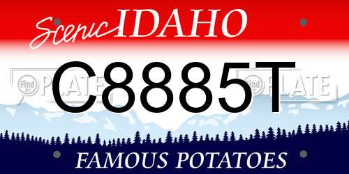 C8885T Idaho License Plate