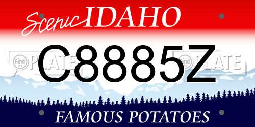 C8885Z Idaho License Plate