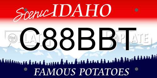 C88BBT Idaho License Plate
