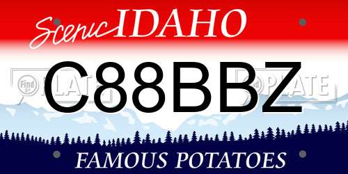 C88BBZ Idaho License Plate