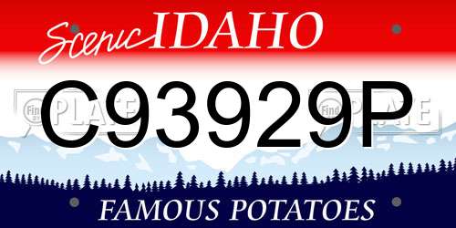 C93929P Idaho License Plate