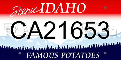CA21653 Idaho License Plate