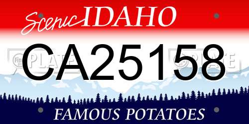 CA25158 Idaho License Plate