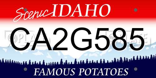 CA2G585 Idaho License Plate