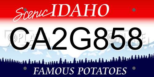 CA2G858 Idaho License Plate