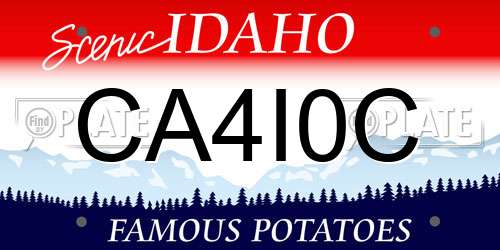 CA4I0C Idaho License Plate