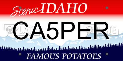 CA5PER Idaho License Plate