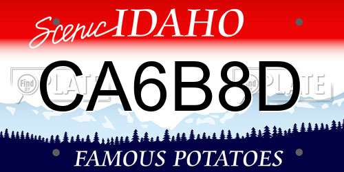 CA6B8D Idaho License Plate