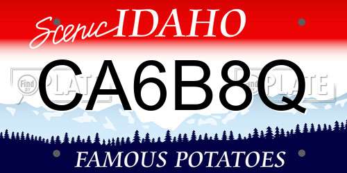 CA6B8Q Idaho License Plate