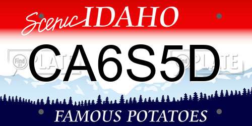 CA6S5D Idaho License Plate
