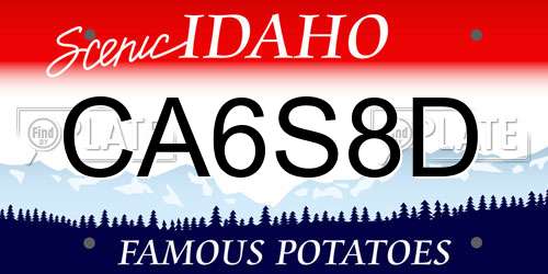 CA6S8D Idaho License Plate