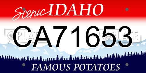 CA71653 Idaho License Plate