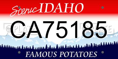 CA75185 Idaho License Plate