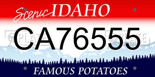 CA76555 Idaho License Plate