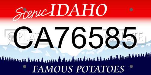 CA76585 Idaho License Plate