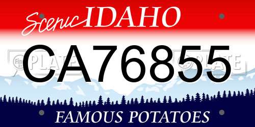 CA76855 Idaho License Plate