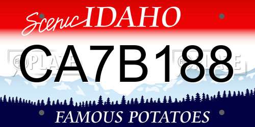 CA7B188 Idaho License Plate
