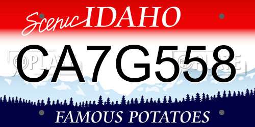 CA7G558 Idaho License Plate