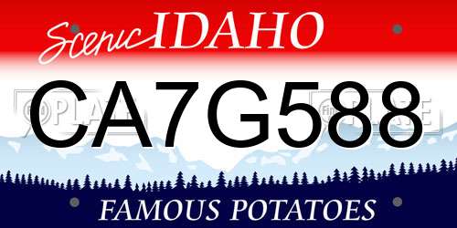 CA7G588 Idaho License Plate