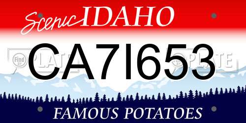 CA7I653 Idaho License Plate