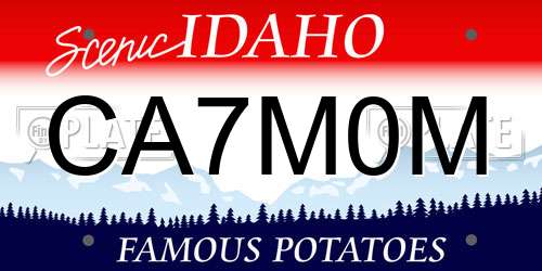 CA7M0M Idaho License Plate