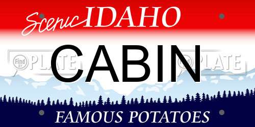 CABIN Idaho License Plate