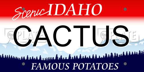 CACTUS Idaho License Plate