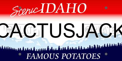 CACTUSJACK Idaho License Plate