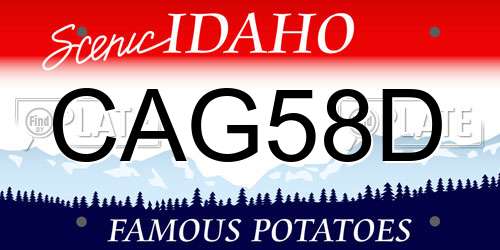 CAG58D Idaho License Plate