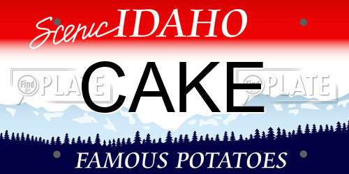 CAKE Idaho License Plate